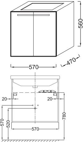    Jacob Delafon Struktura 60 EB1280-N18  , 2 