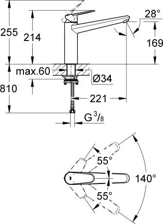  Grohe Eurodisc Cosmopolitan 33312002   