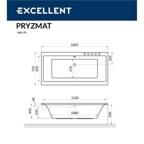  Excellent Pryzmat 160x75 "LINE" ()