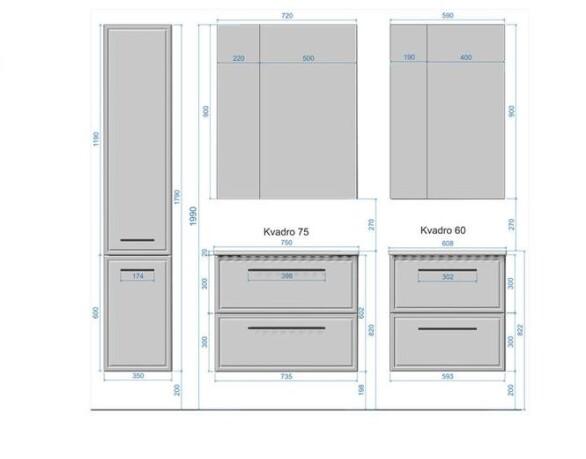    Raval Quadro 60   (Qua.01.60/P/W)