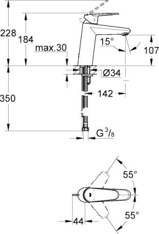  Grohe Eurodisc Cosmopolitan 23449002  