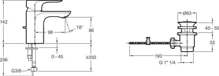  Jacob Delafon Aleo E72275-4-CP  