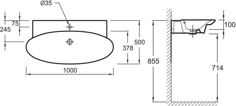    Jacob Delafon Presquile 100 , 2  ( EB1104-V13)