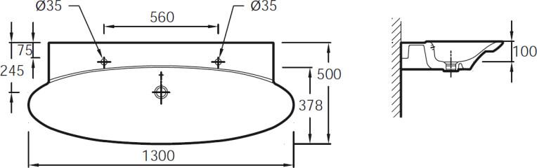    Jacob Delafon Presquile 130  , 1  ( EB1101-G1C)